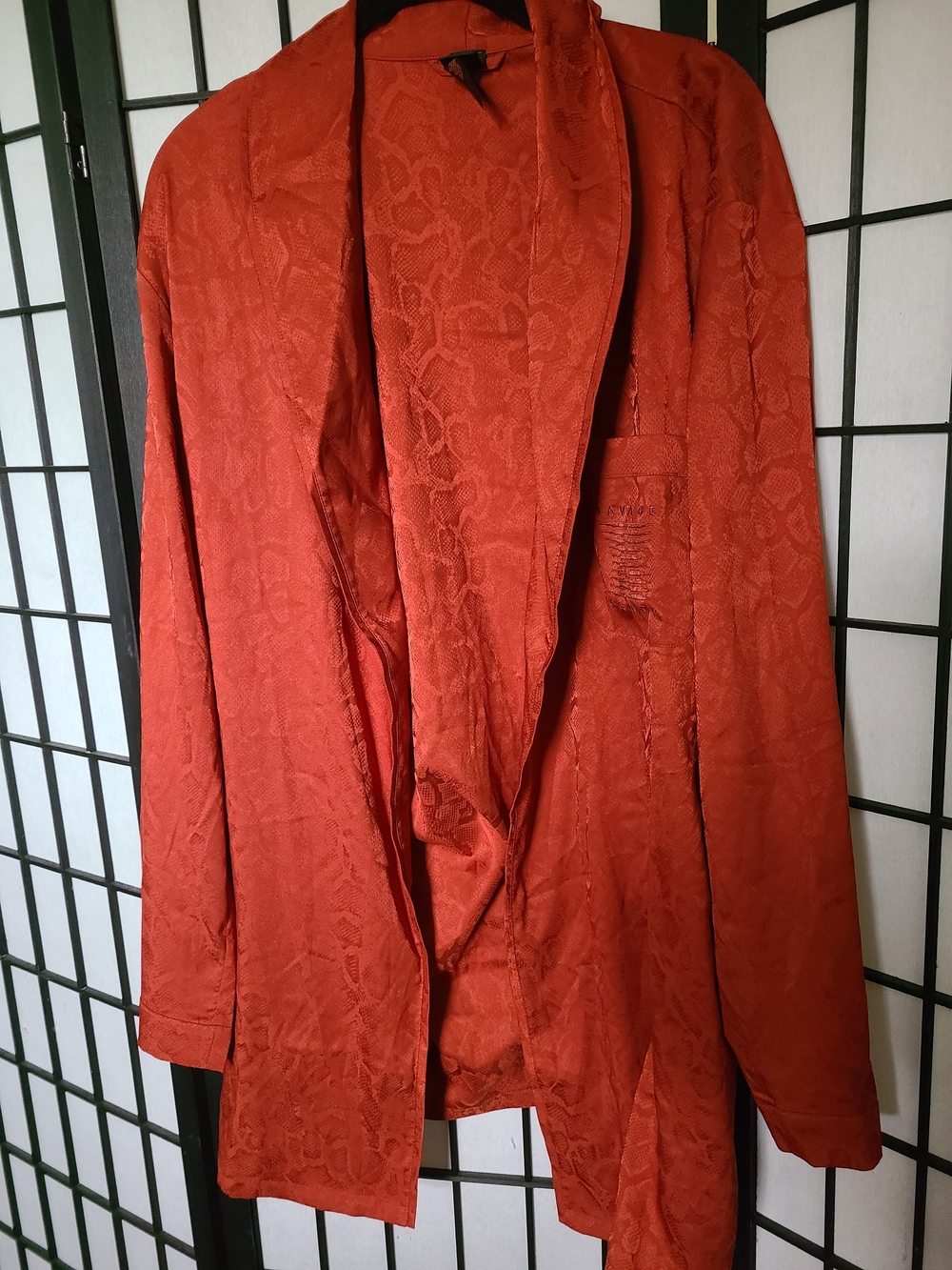 Savage X Fenty Rust Red Satin Robe